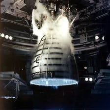 A rocket thruster nozzle illustrating an engine used for propulsion.