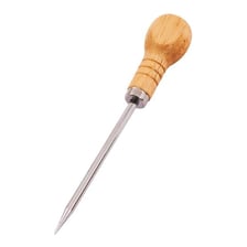 A pointed bradawl woodworking tool with a handle