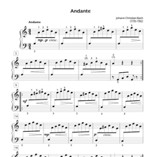 A sheet of music marked with the tempo instruction andante