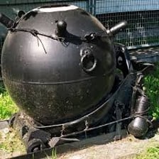 Naval mines shown underwater