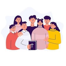 People gathered for a religious meeting