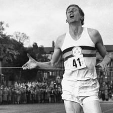 Roger Bannister competing as a middle-distance runner