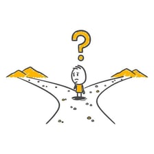 A person pausing uncertainly before making a decision