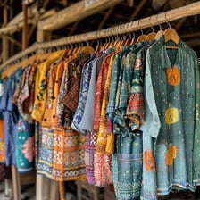 A display of garments illustrating apparel.