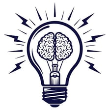 A light bulb used to represent the beginning or germ of an idea.