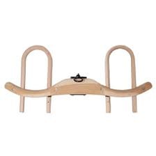 A traditional wooden yoke used to harness farm animals