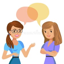 A person talking animatedly to a friend.