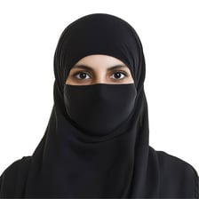 A woman wearing a niqab that covers the face except for the eyes