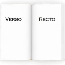 An open book showing the reverse side of a printed page.