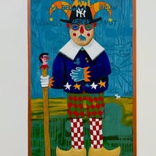 A humorous illustration of a foolish-looking clown.