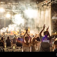 A rock concert with a dramatic atmosphere.