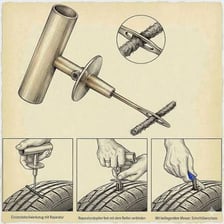 A simple illustration of a hole being repaired with a plug
