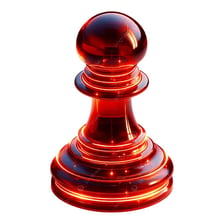 A red chess pawn shown in a dim pre-dawn setting.
