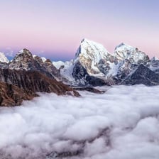 A Nepalese mountain landscape in the Himalayas.