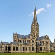 A view of Salisbury Cathedral in Salisbury, England