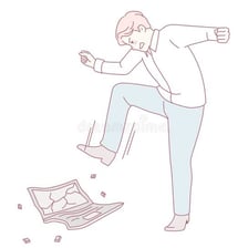 A foot pressing down onto the ground