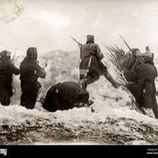 Soldiers advancing during an attack