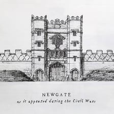 A historical illustration of Newgate Prison in London