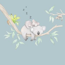 An illustration of a gum tree in an Australian landscape.