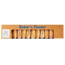 Thirteen pastries arranged as a baker's dozen