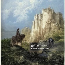 Artwork depicting the legendary castle of Camelot