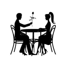 A couple meeting romantically in an outdoor setting.
