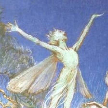 An illustration depicting Ariel, the spirit character from Shakespeare’s The Tempest.