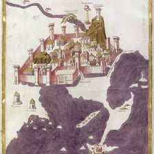 A harbour scene illustrating a port in an earlier historical period