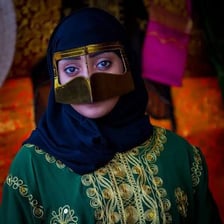 A mask covering a person’s face
