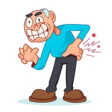An illustration of a person twisting with discomfort
