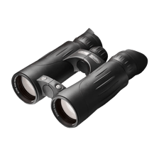 A wildlife observer viewing a rare animal through binoculars