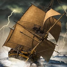 A vessel travelling through difficult seas