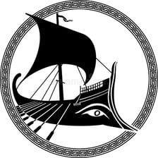 An artistic depiction of the Argo, the ship from Greek mythology.