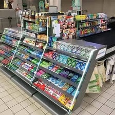 A shopper making an unplanned purchase near a retail checkout