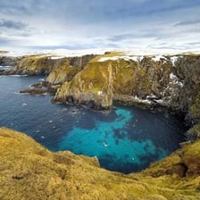 A rugged northern landscape in the Shetland Islands