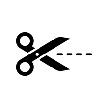 Scissors cutting material to trim it