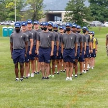 People carrying out a coordinated training drill
