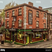 The exterior of a traditional pub or inn