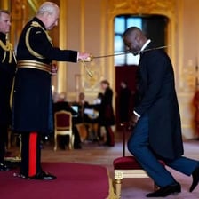 A formal social interaction in which a man is addressed respectfully
