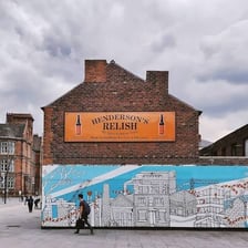 An industrial Sheffield steelmaking scene associated with Yorkshire