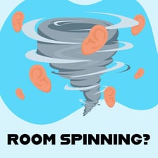 An illustration of a person experiencing dizziness