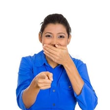A person making a mocking or scornful gesture