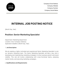 A notice advertising an office job