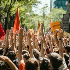 A person causing unrest during a protest