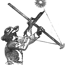 A sailor navigating at night using the stars