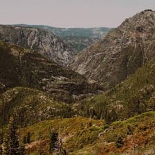 A rugged mountain landscape in the Sierra Nevada range.