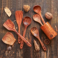 A ladle used as a kitchen utensil.
