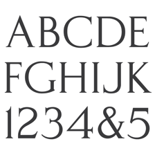 A specimen showing upright Roman type alongside typographic lettering