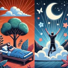 An illustration of an idealistic dreamer considering unrealistic goals