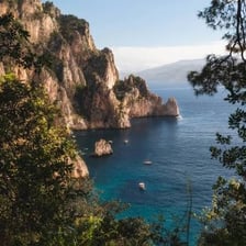 The island of Capri off the coast near Naples, Italy.